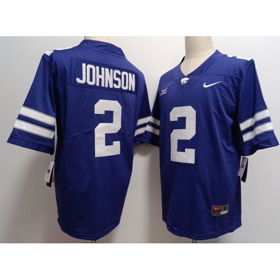 Men Kansas State Wildcats #2 Avery Johnson Purple Stitched NCAA Jersey Men Kansas State Wildcats #2 Avery Johnson Purple Stitched NCAA Jersey