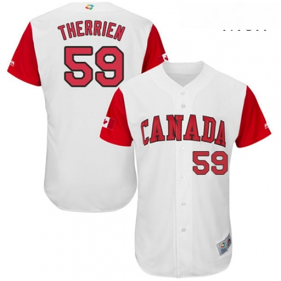 Mens Canada Baseball Majestic 59 Jessen Therrien White 2017 World Baseball Classic Authentic Team Jersey