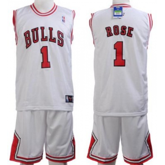 Chicago Bulls 1 Rose White Jerseys&Shorts Chicago Bulls 1 Rose White Jerseys&Shorts