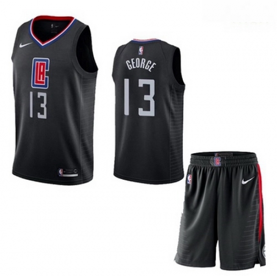 Clippers 13 Paul George Black City Edition Nike Swingman Jersey 28With Shorts Clippers 13 Paul George Black City Edition Nike Swingman Jersey 28With Shorts