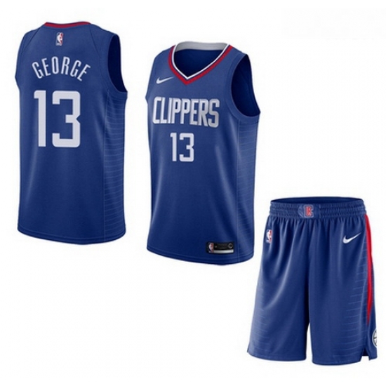 Clippers 13 Paul George Blue City Edition Nike Swingman Jersey 28With Shorts Clippers 13 Paul George Blue City Edition Nike Swingman Jersey 28With Shorts