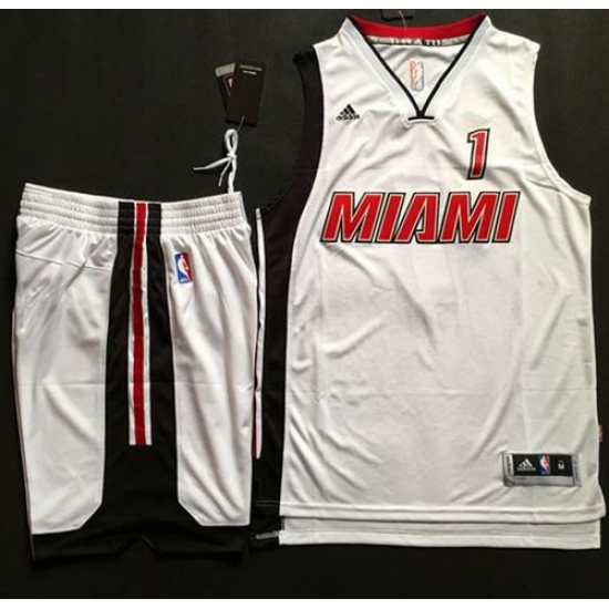 Heat #1 Chris Bosh White Throwback A Set Stitched NBA Jersey Heat #1 Chris Bosh White Throwback A Set Stitched NBA Jersey