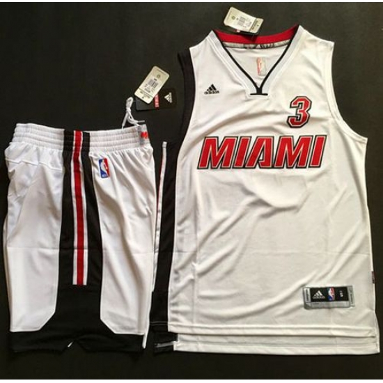 Heat #3 Dwyane Wade White Throwback A Set Stitched NBA Jersey Heat #3 Dwyane Wade White Throwback A Set Stitched NBA Jersey