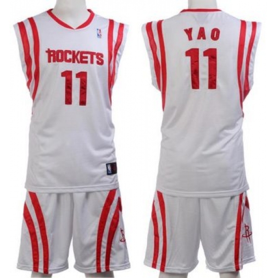Houston Rockets 11 YAO White Jerseys&Shorts Houston Rockets 11 YAO White Jerseys&Shorts