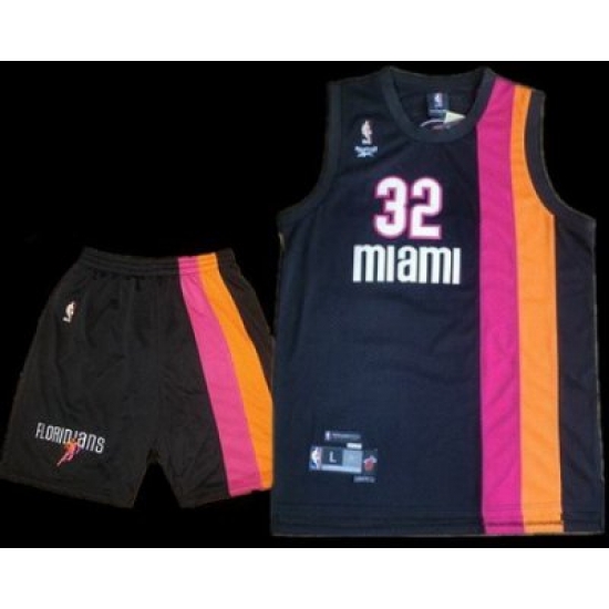 Miami Floridians 32 Shaquille O'Neal Black ABA Hardwood Classic Swingman Jersey & Shorts Suit Miami Floridians 32 Shaquille O'Neal Black ABA Hardwood Classic Swingman Jersey & Shorts Suit