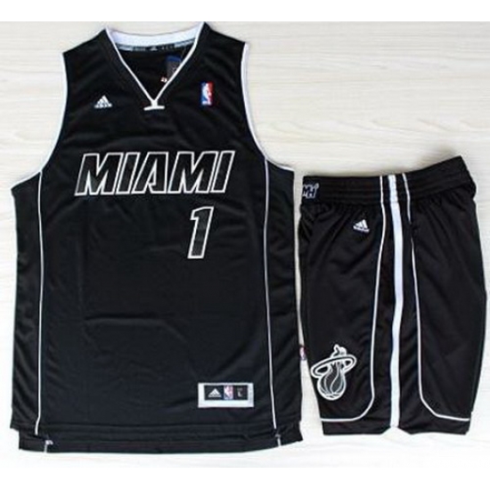 Miami Heat 1 Chris Bosh Black With White Shadow Revolution 30 Jerseys Shorts NBA Suits Miami Heat 1 Chris Bosh Black With White Shadow Revolution 30 Jerseys Shorts NBA Suits