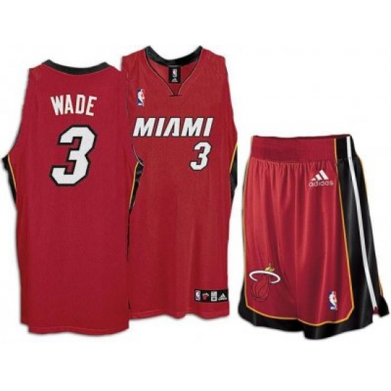 Miami Heat 3 Dwyane Wade Red Revolution 30 Swingman Jersey & Shorts Suit Miami Heat 3 Dwyane Wade Red Revolution 30 Swingman Jersey & Shorts Suit