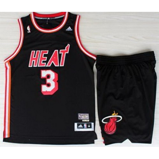 Miami Heat 3 Dwyane Wadet Black Hardwood Classics Revolution 30 Swingman Jerseys Shorts NBA Suits Miami Heat 3 Dwyane Wadet Black Hardwood Classics Revolution 30 Swingman Jerseys Shorts NBA Suits