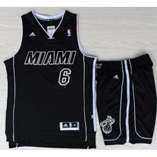 Miami Heat 6 LeBron James Black With White Shadow Revolution 30 Jerseys Shorts NBA Suits Miami Heat 6 LeBron James Black With White Shadow Revolution 30 Jerseys Shorts NBA Suits