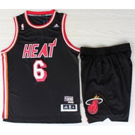Miami Heat 6 LeBron Jamest Black Hardwood Classics Revolution 30 Swingman Jerseys Shorts NBA Suits Miami Heat 6 LeBron Jamest Black Hardwood Classics Revolution 30 Swingman Jerseys Shorts NBA Suits