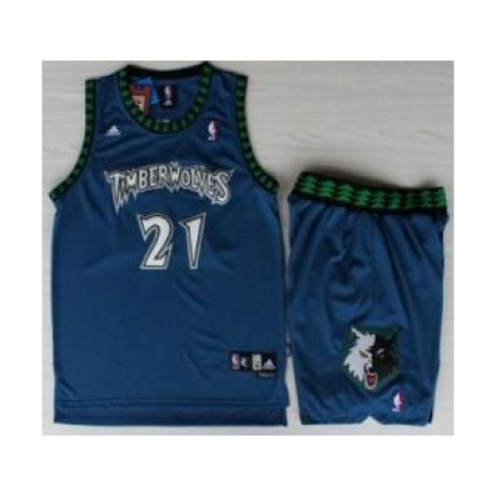 Minnesota Timberwolves 21 Kevin Garnett Blue Hardwood Classics Revolution 30 NBA Jersey Short Suits Minnesota Timberwolves 21 Kevin Garnett Blue Hardwood Classics Revolution 30 NBA Jersey Short Suits