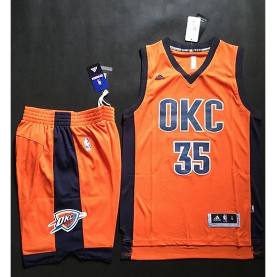 Thunder #35 Kevin Durant Orange Alternate A Set Stitched NBA Jersey Thunder #35 Kevin Durant Orange Alternate A Set Stitched NBA Jersey