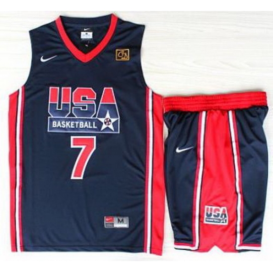 USA Basketball 1992 Olympic Dream Team Blue Jerseys & Shorts Suits 7# Larry Bird USA Basketball 1992 Olympic Dream Team Blue Jerseys & Shorts Suits 7# Larry Bird