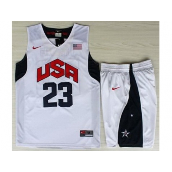 USA Basketball #23 Kyrie Irving White Jersey & Shorts Suit USA Basketball #23 Kyrie Irving White Jersey & Shorts Suit