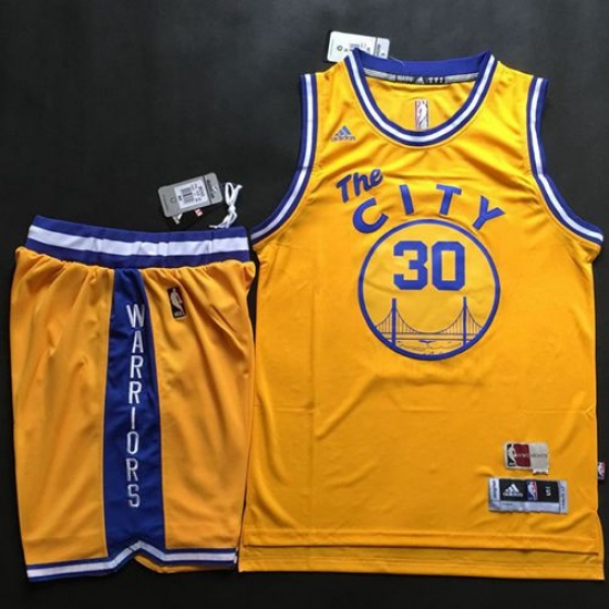 Warriors #30 Stephen Curry Gold Throwback The City A Set Stitched NBA Jersey Warriors #30 Stephen Curry Gold Throwback The City A Set Stitched NBA Jersey