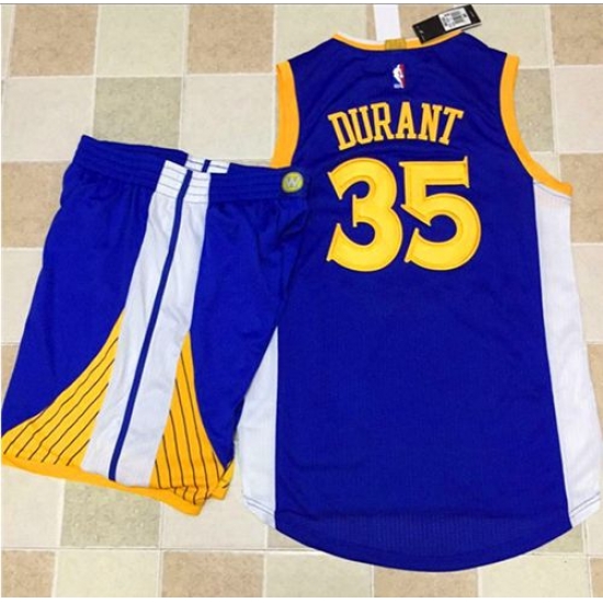 Warriors #35 Kevin Durant Blue A Set Stitched NBA Jersey Warriors #35 Kevin Durant Blue A Set Stitched NBA Jersey