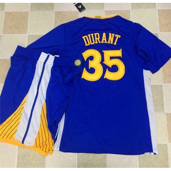 Warriors #35 Kevin Durant Blue Long Sleeve A Set Stitched NBA Jersey Warriors #35 Kevin Durant Blue Long Sleeve A Set Stitched NBA Jersey