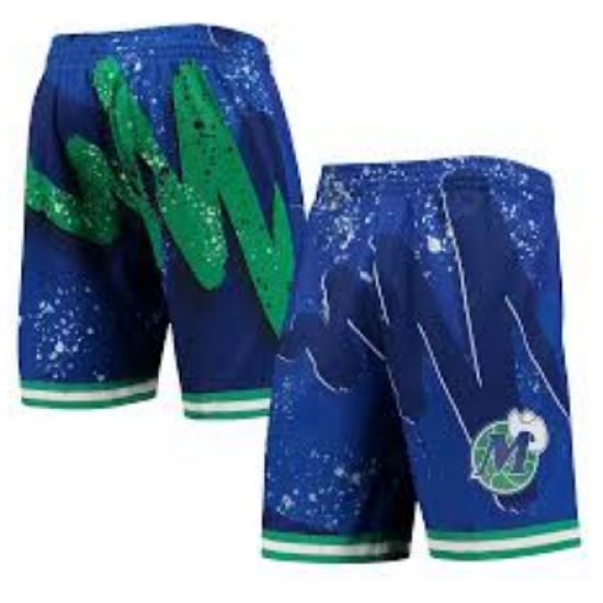 Men Dallas Blue Green NBA Shorts Men Dallas Blue Green NBA Shorts