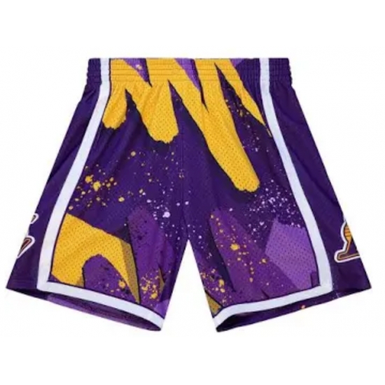NBA Men Lakers Purple Gold Shorts NBA Men Lakers Purple Gold Shorts