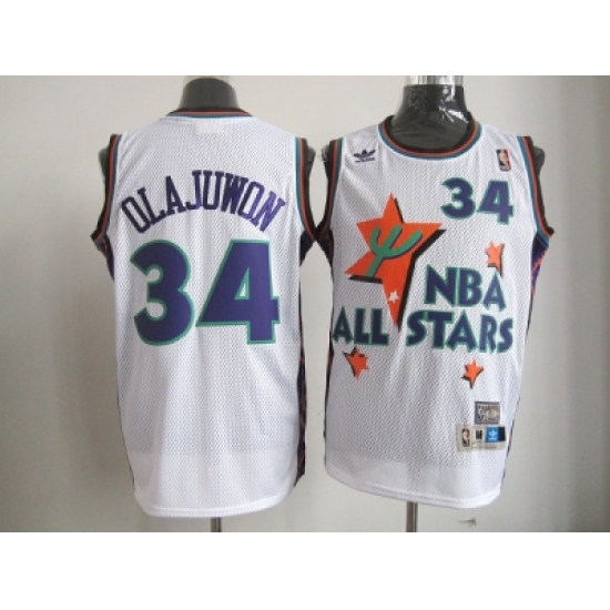 NBA 95 All Star #34 Olajuwon White Jerseys NBA 95 All Star #34 Olajuwon White Jerseys
