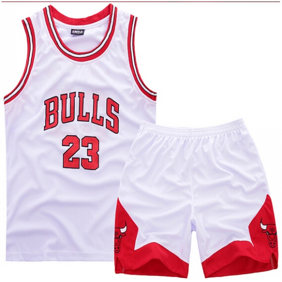 Youth NBA Chicago Bulls 23# Mickle Jordan White Suit Sets Youth NBA Chicago Bulls 23# Mickle Jordan White Suit Sets