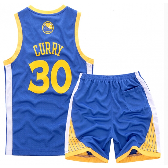 Youth NBA Golden State Warriors 30# Steve Curry Blue Suit Sets Youth NBA Golden State Warriors 30# Steve Curry Blue Suit Sets