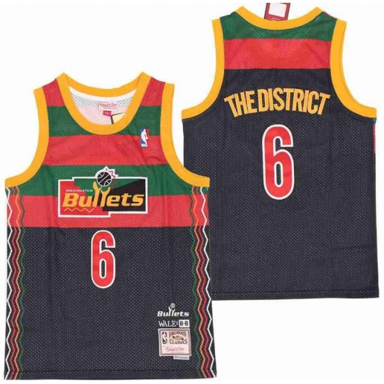 Men B&R Remix Jersey Hawks 6 The District Black Throwback Jersey Men B&R Remix Jersey Hawks 6 The District Black Throwback Jersey