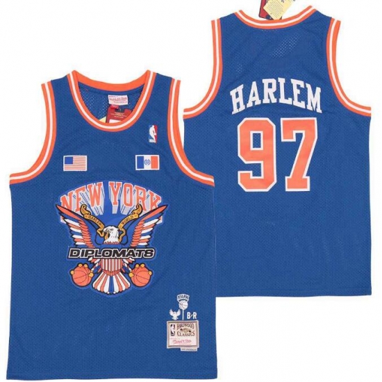 Men B&R Remix Jersey New York Kicks 97 Harlem Blue Throwback Jersey Men B&R Remix Jersey New York Kicks 97 Harlem Blue Throwback Jersey
