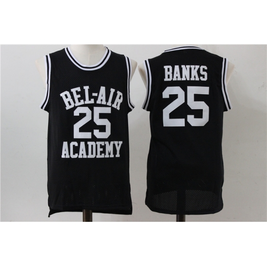 Men Bel Air Academy 25 Carlton Banks Black Stitched Movie Jersey Men Bel Air Academy 25 Carlton Banks Black Stitched Movie Jersey