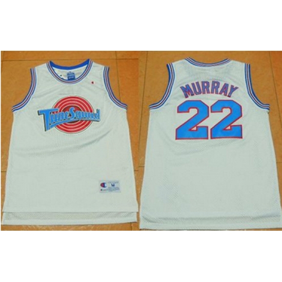 Space Jam Tune Squad #22 Bill Murray White Movie Stitched Basketball Jersey Space Jam Tune Squad #22 Bill Murray White Movie Stitched Basketball Jersey