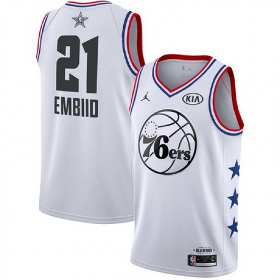 76ers 21 Joel Embiid White 2019 NBA All Star Game Jordan Brand Swingman Jersey 76ers 21 Joel Embiid White 2019 NBA All Star Game Jordan Brand Swingman Jersey