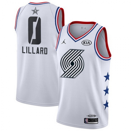 Blazers 0 Damian Lillard White Youth Basketball Jordan Swingman 2019 AllStar Game Jersey Blazers 0 Damian Lillard White Youth Basketball Jordan Swingman 2019 AllStar Game Jersey