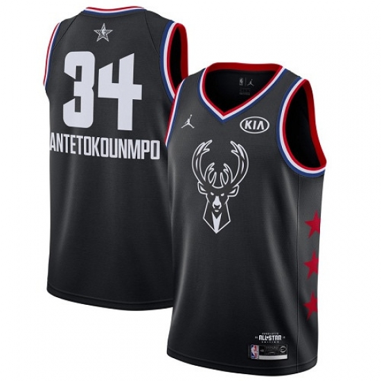 Bucks #34 Giannis Antetokounmpo Black Basketball Jordan Swingman 2019 All Star Game Jersey Bucks #34 Giannis Antetokounmpo Black Basketball Jordan Swingman 2019 All Star Game Jersey