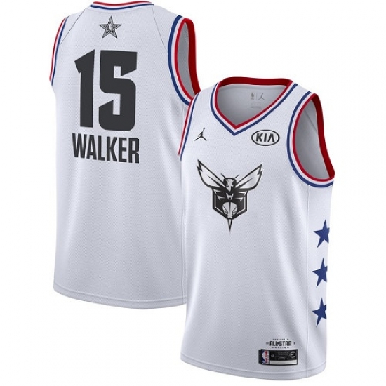 Hornets #15 Kemba Walker White Basketball Jordan Swingman 2019 All Star Game Jersey Hornets #15 Kemba Walker White Basketball Jordan Swingman 2019 All Star Game Jersey