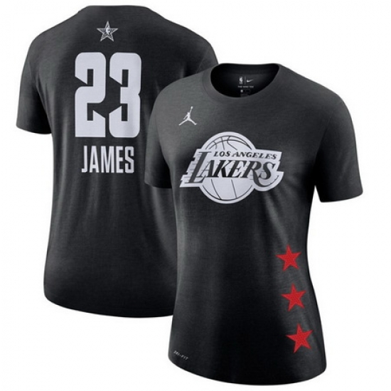 Lakers 23 Lebron James Black 2019 NBA All Star Game Women's T Shirt Lakers 23 Lebron James Black 2019 NBA All Star Game Women's T Shirt