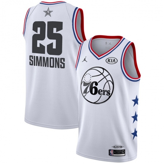 Men's Philadelphia 76ers Ben Simmons Jordan Brand White 2019 NBA All-Star Game Finished Swingman Jersey Men's Philadelphia 76ers Ben Simmons Jordan Brand White 2019 NBA All-Star Game Finished Swingman Jersey