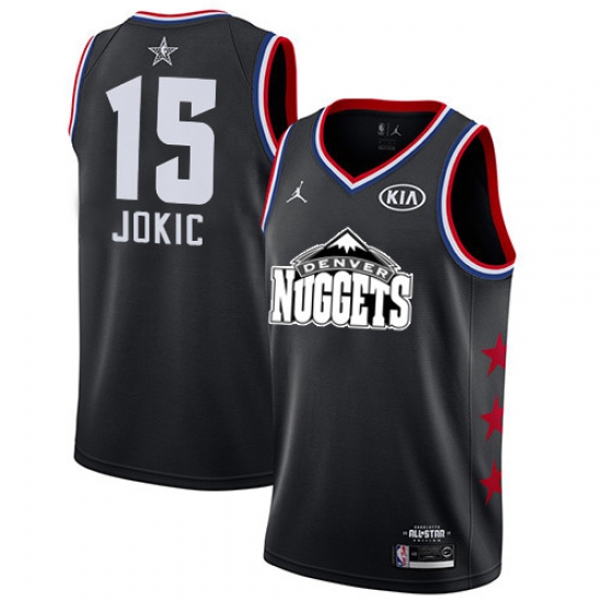 Nuggets #15 Nikola Jokic Black Basketball Jordan Swingman 2019 All Star Game Jersey Nuggets #15 Nikola Jokic Black Basketball Jordan Swingman 2019 All Star Game Jersey