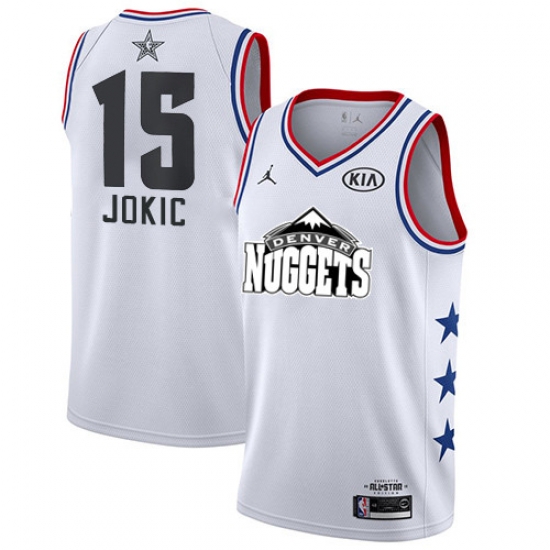 Nuggets #15 Nikola Jokic White Basketball Jordan Swingman 2019 All Star Game Jersey Nuggets #15 Nikola Jokic White Basketball Jordan Swingman 2019 All Star Game Jersey