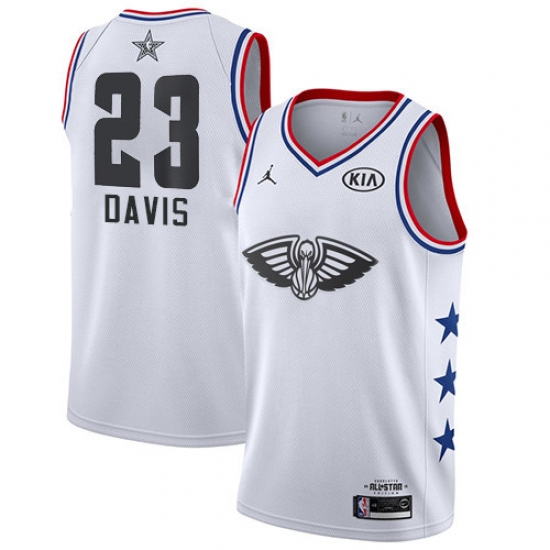 Pelicans #23 Anthony Davis White Basketball Jordan Swingman 2019 All Star Game Jersey Pelicans #23 Anthony Davis White Basketball Jordan Swingman 2019 All Star Game Jersey