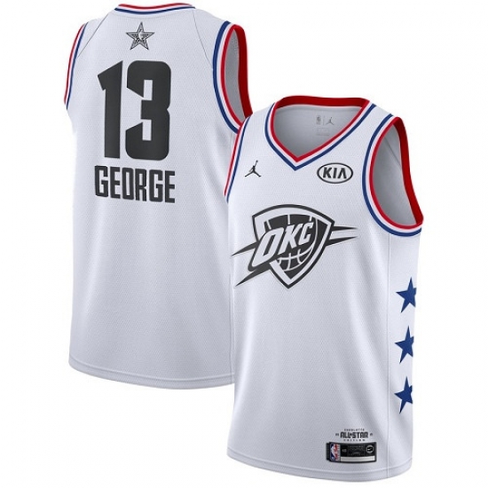 Thunder #13 Paul George White Basketball Jordan Swingman 2019 All Star Game Jersey Thunder #13 Paul George White Basketball Jordan Swingman 2019 All Star Game Jersey