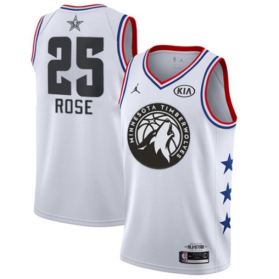 Timberwolves 25 Derrick Rose White Basketball Jordan Swingman 2019 All Star Game Jersey Timberwolves 25 Derrick Rose White Basketball Jordan Swingman 2019 All Star Game Jersey