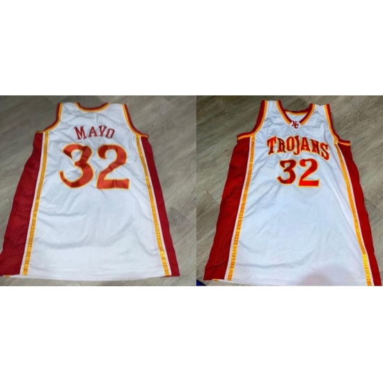 Men #32 O.J. Mayo USC Trojans College Basketball Jerseys Men #32 O.J. Mayo USC Trojans College Basketball Jerseys