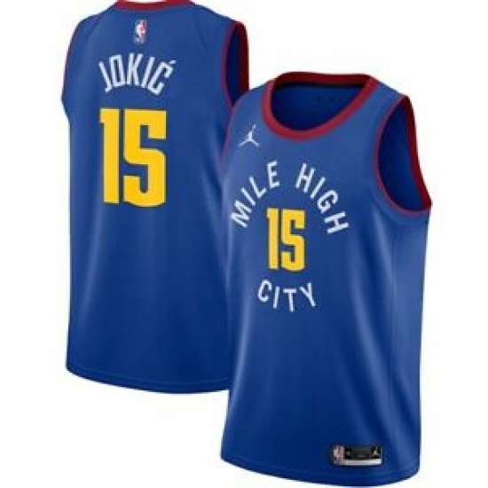 Men's Denver Nuggets Nikola Jokic No.15 Jordan Brand Blue 202021 Swingman Jersey Men's Denver Nuggets Nikola Jokic No.15 Jordan Brand Blue 202021 Swingman Jersey