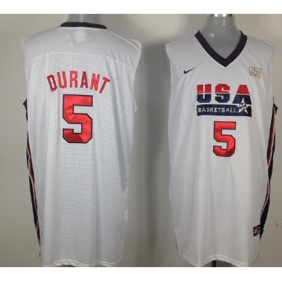 1992 Olympics Team USA 5 Kevin Durant White Swingman Jersey 1992 Olympics Team USA 5 Kevin Durant White Swingman Jersey