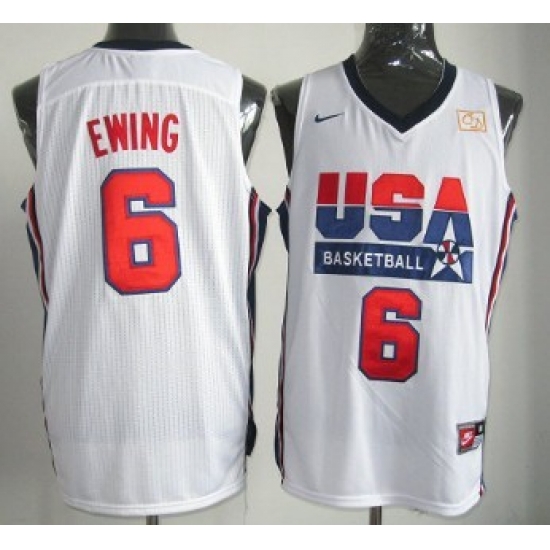 1992 Olympics Team USA 6 Patrick Ewing White Swingman Jersey 1992 Olympics Team USA 6 Patrick Ewing White Swingman Jersey