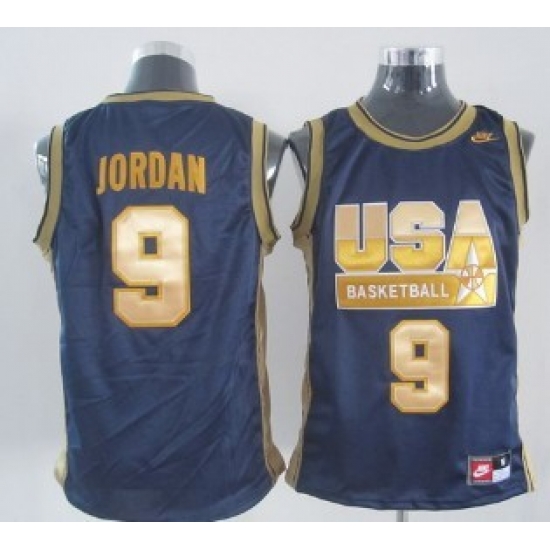 1992 Olympics Team USA 9 Michael Jordan Navy Blue With Gold Swingman Jersey 1992 Olympics Team USA 9 Michael Jordan Navy Blue With Gold Swingman Jersey