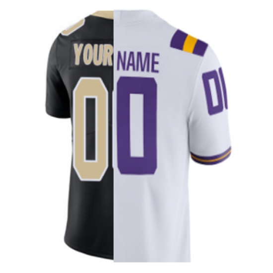 NFL Saints NCAA Tigers Split Customized Black White Jersey NFL Saints NCAA Tigers Split Customized Black White Jersey