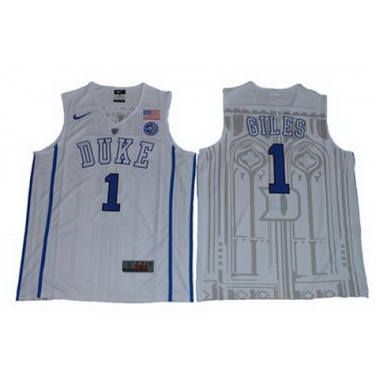 Blue Devils #1 Harry Giles White Basketball Elite Stitched NCAA Jersey Blue Devils #1 Harry Giles White Basketball Elite Stitched NCAA Jersey