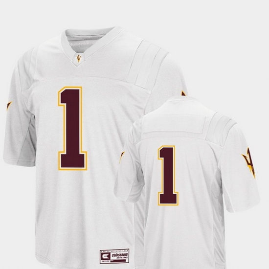 Men Arizona State Sun Devils 1 White College Football Colosseum Jersey Men Arizona State Sun Devils 1 White College Football Colosseum Jersey