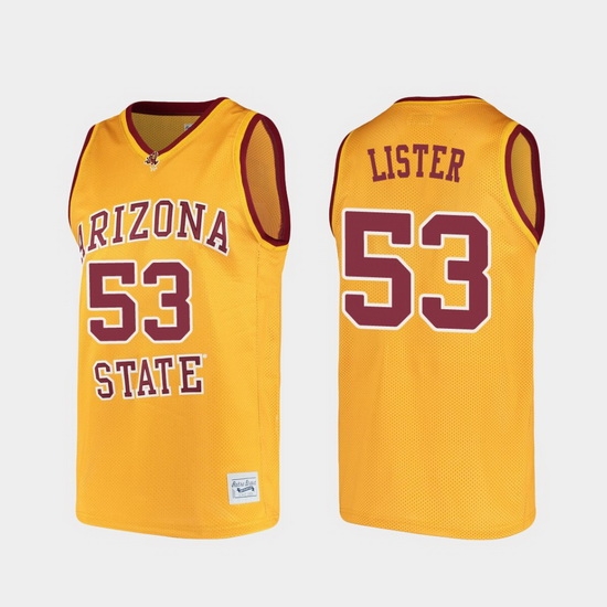 Men Arizona State Sun Devils Alton Lister Alumni Gold College Basketball Jersey Men Arizona State Sun Devils Alton Lister Alumni Gold College Basketball Jersey